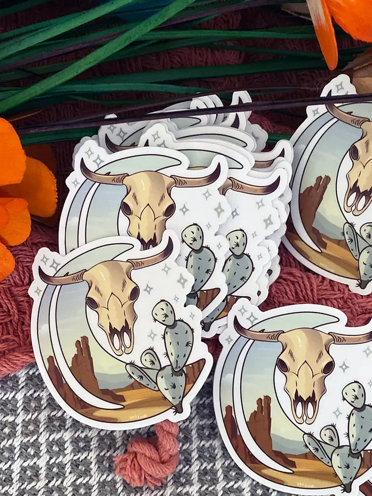 Desert moon skull Sticker