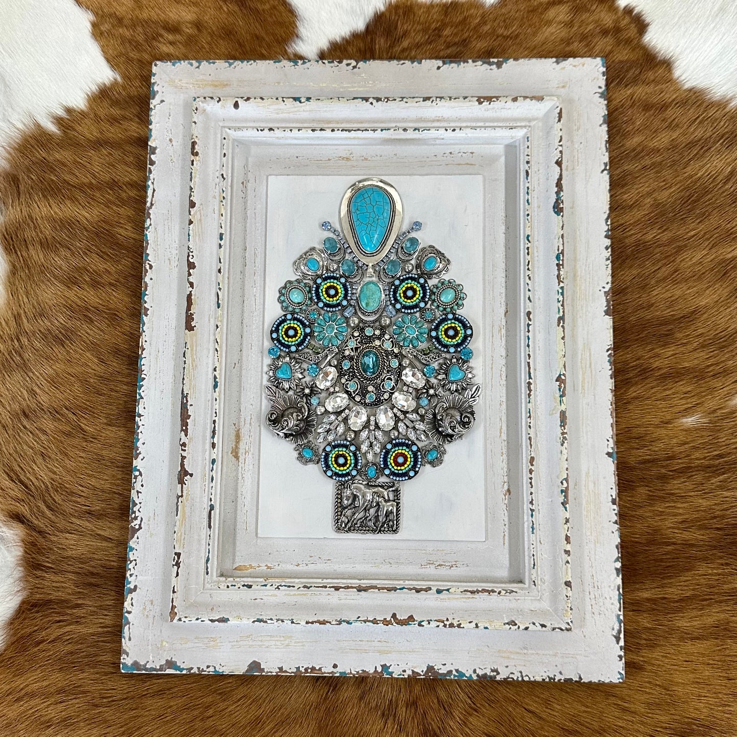 Turquoise rhinestone tree