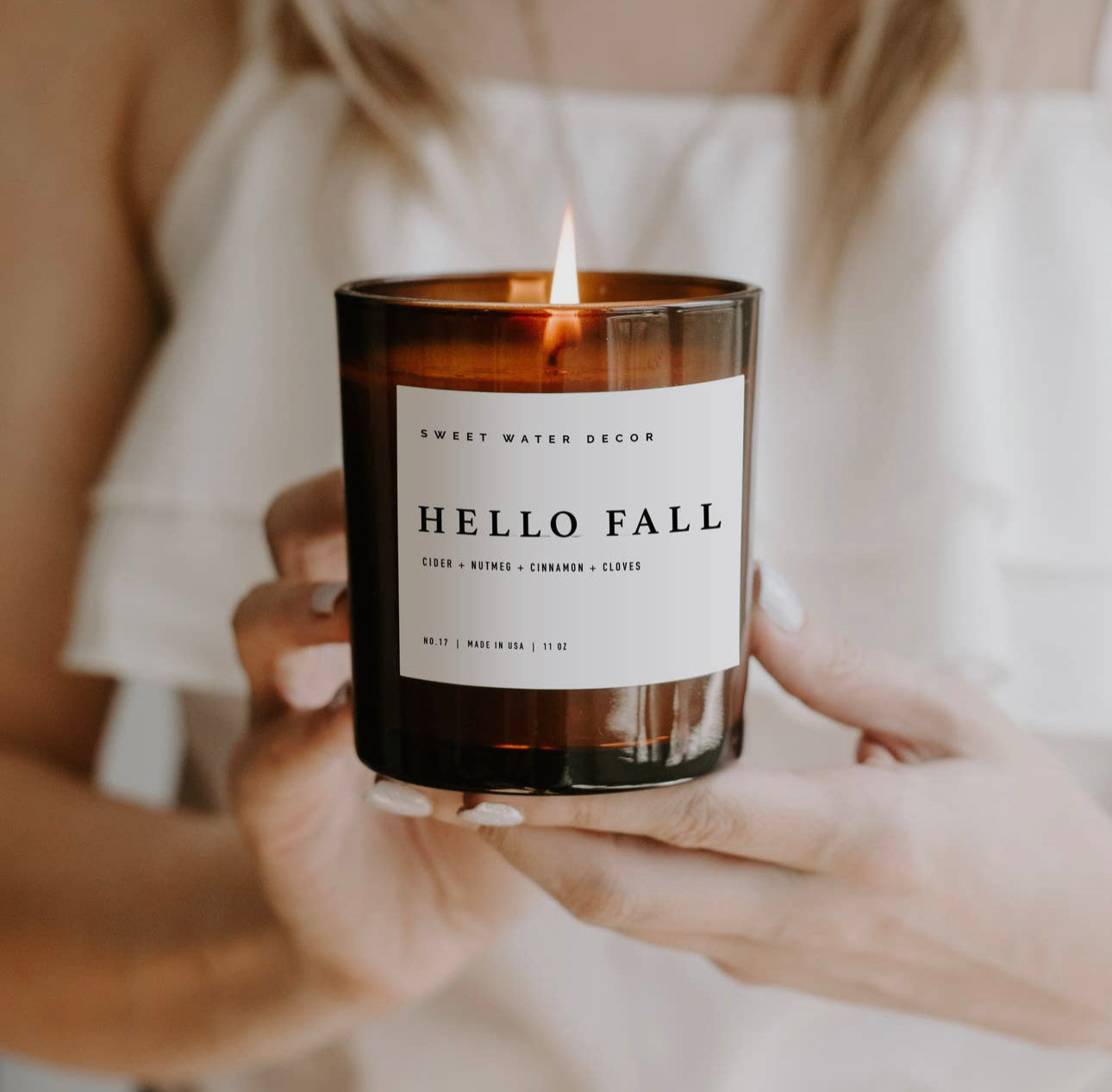 Hello fall candle