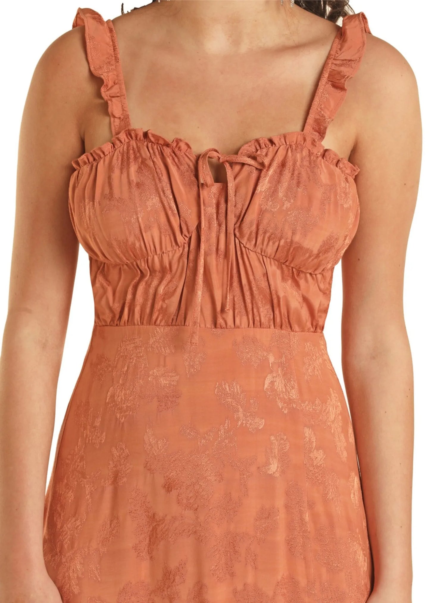 Rust midi dress