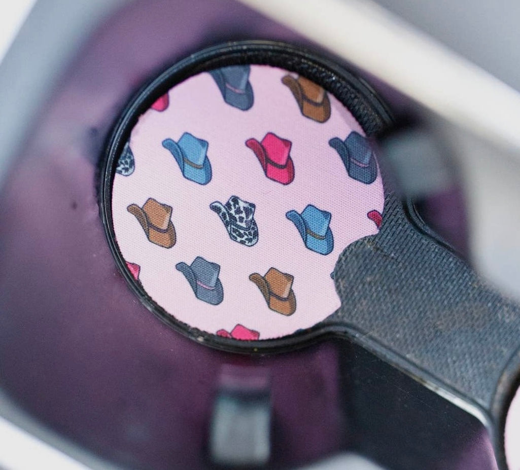 Pink cowboy hat Car coasters