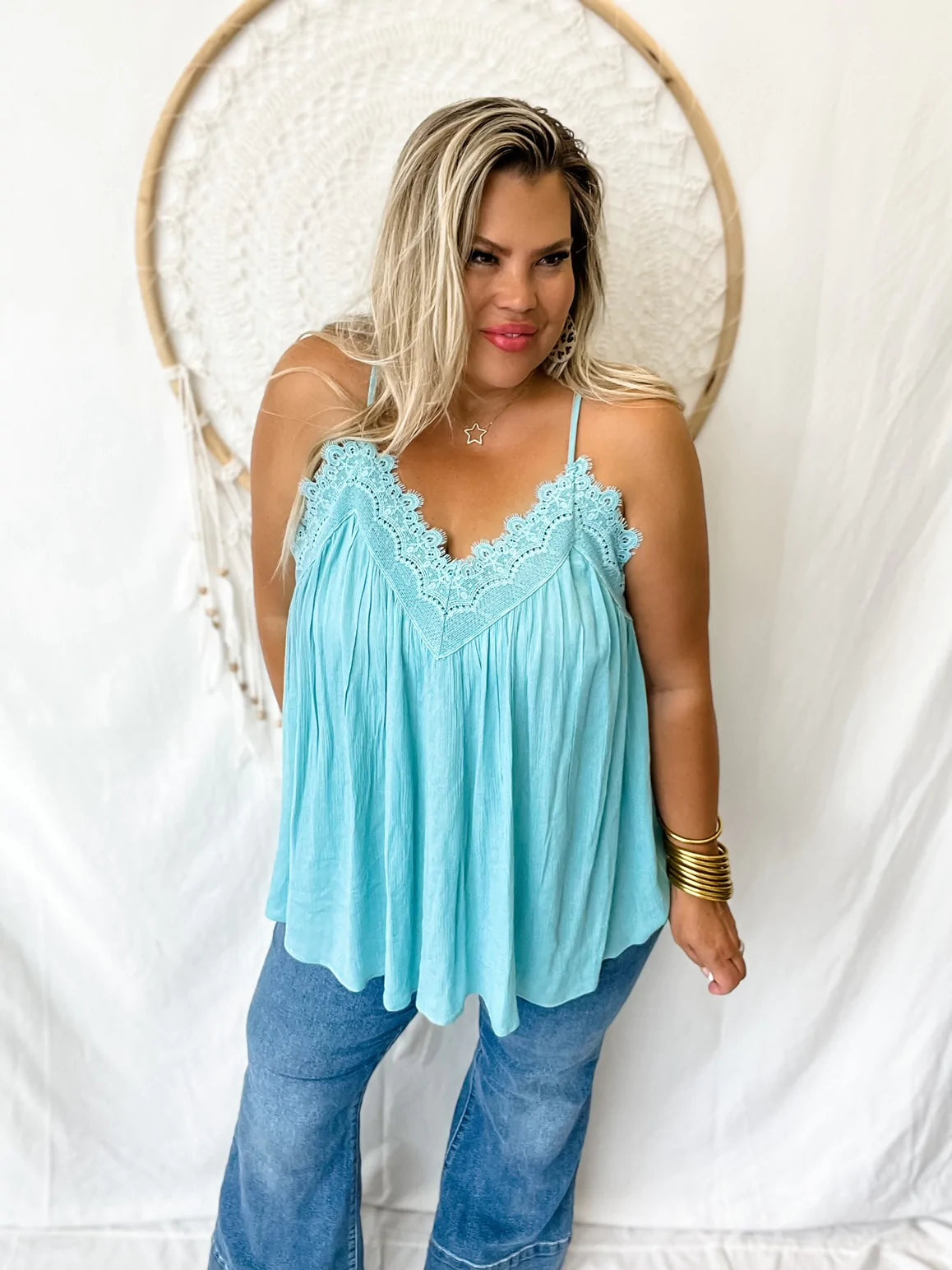 Teresa tank -Aqua Blue