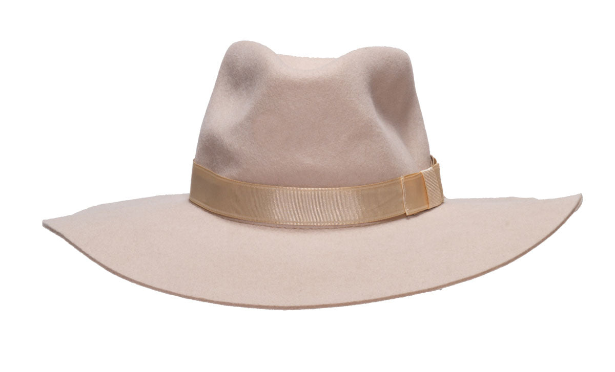 Pinch Front Felt Hat-Silver Belly