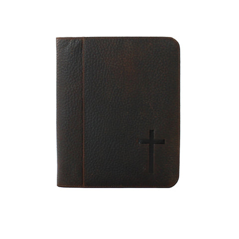 BIBLE COVER CROSS BROWN