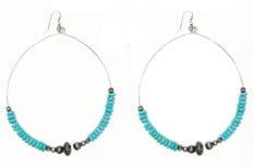 Large Turquoise Hoops