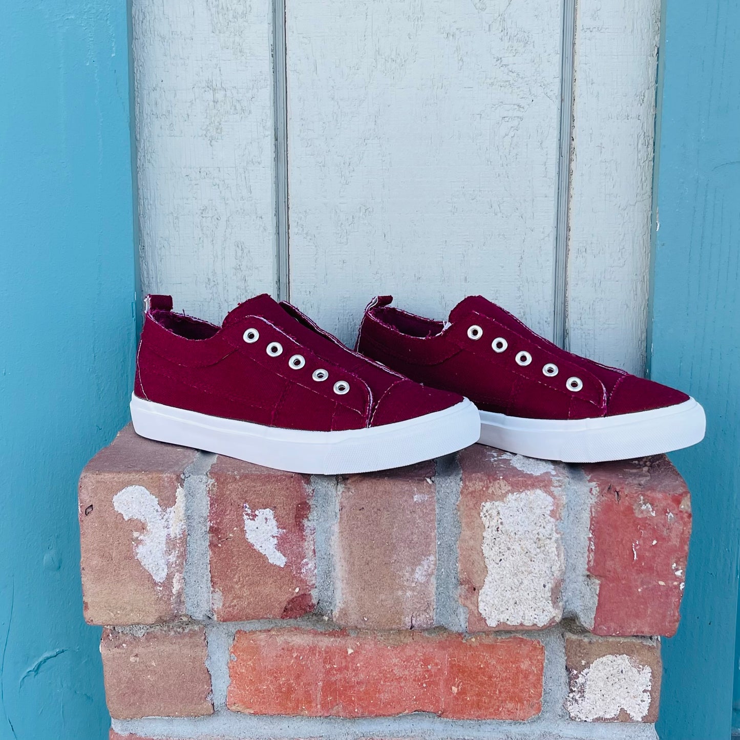 Maroon Mondays Canvas Shoe