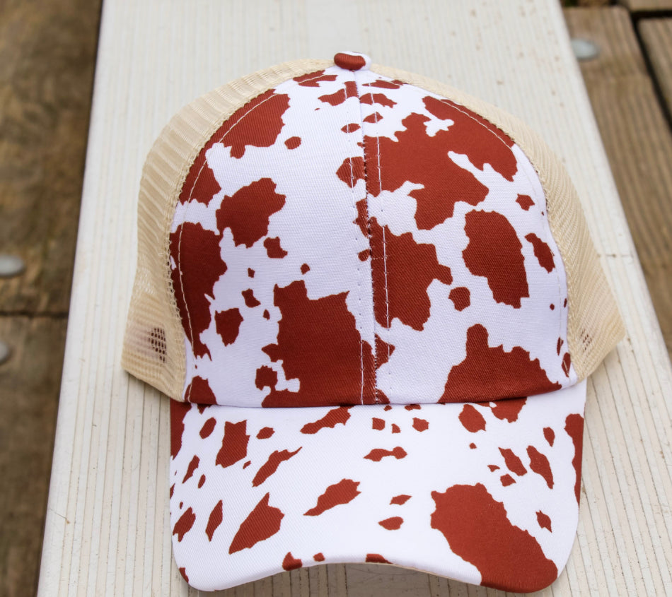Brown Cow cross back hat
