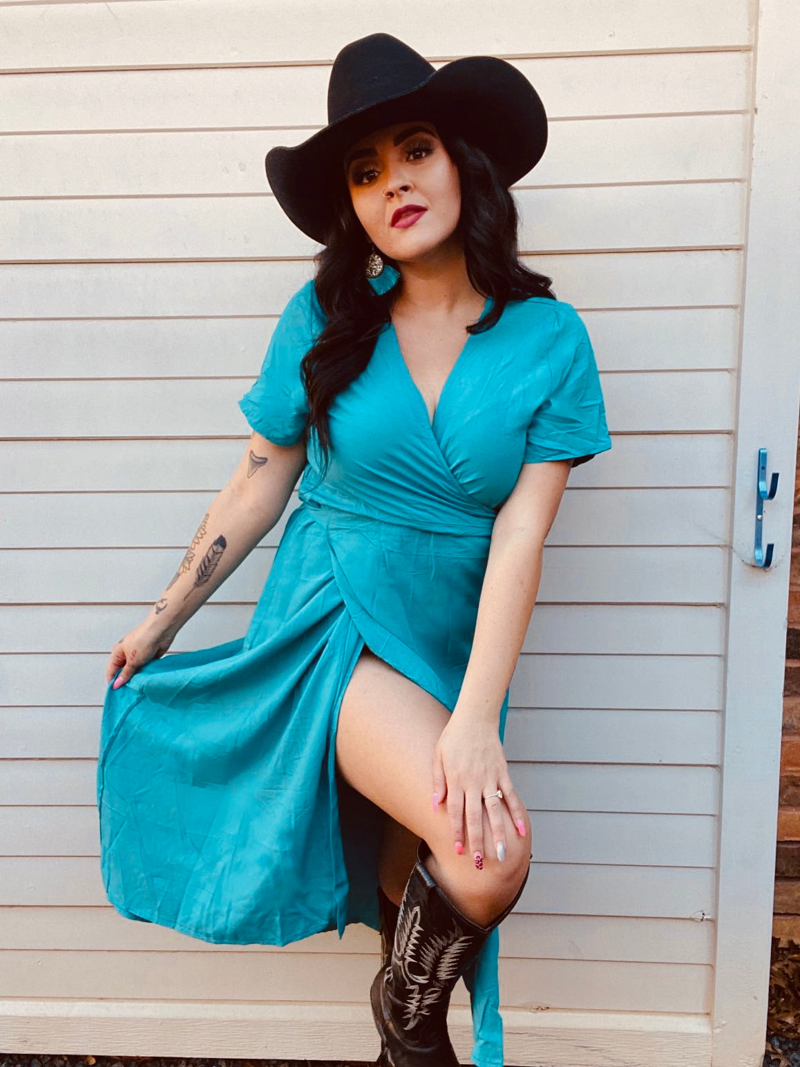 Jaded wrap dress