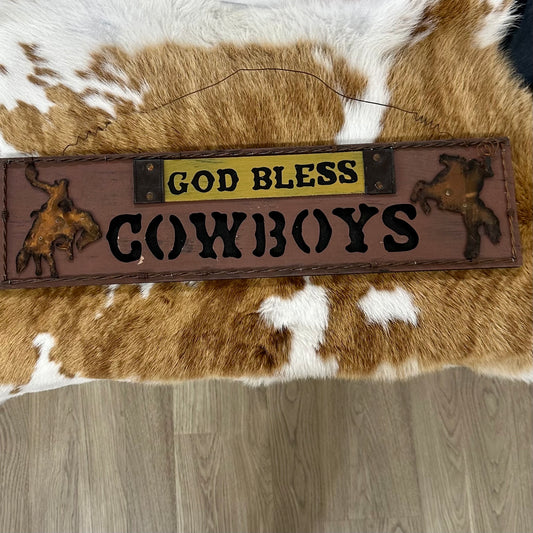 God bless cowboys sign