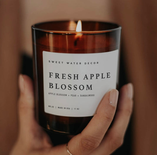 Fresh apple blossom candle