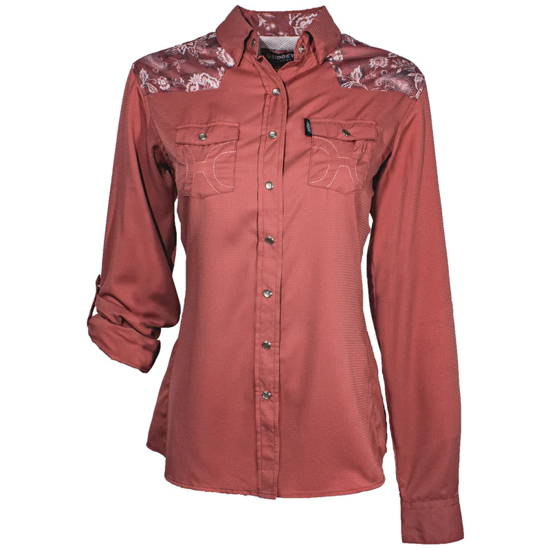 Sol marsala ladies pearl snap