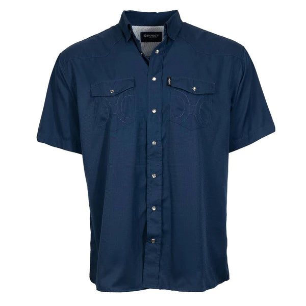 Sol Navy short sleeve pearl snap