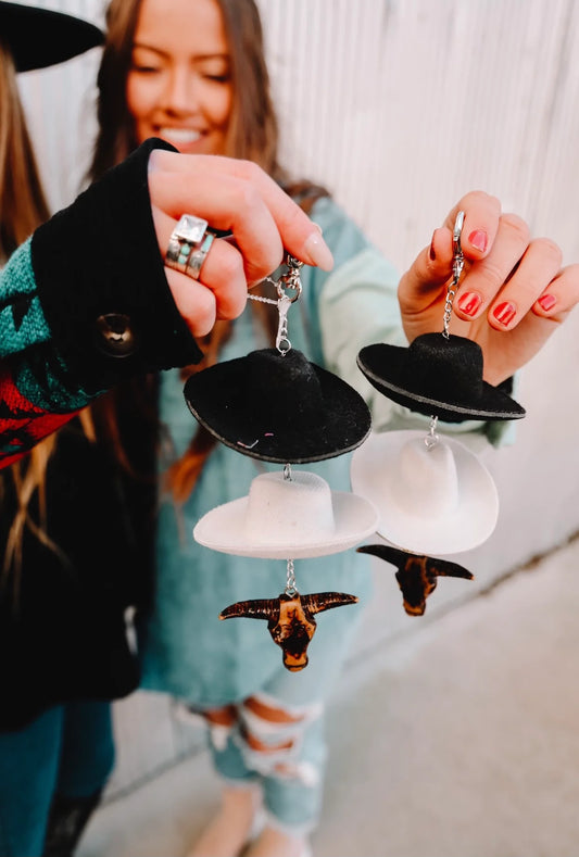 Cowboy Hat Rearview Mirror Charm skull
