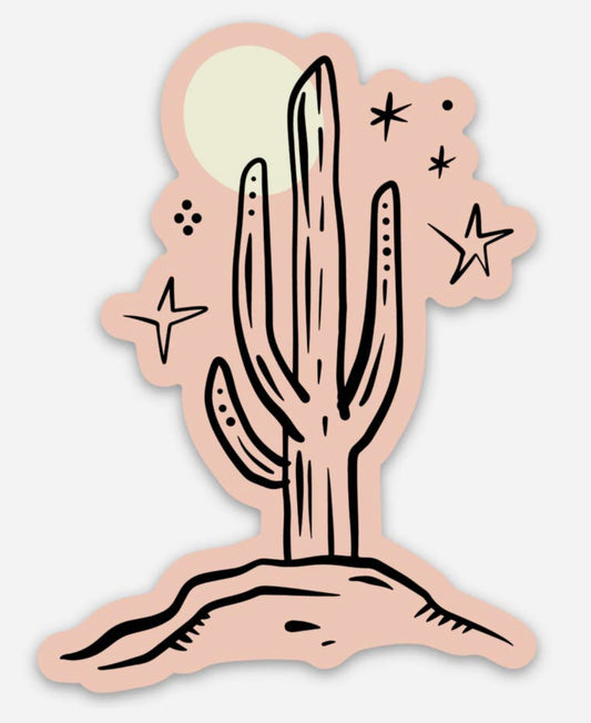 Pink desert cactus Sticker