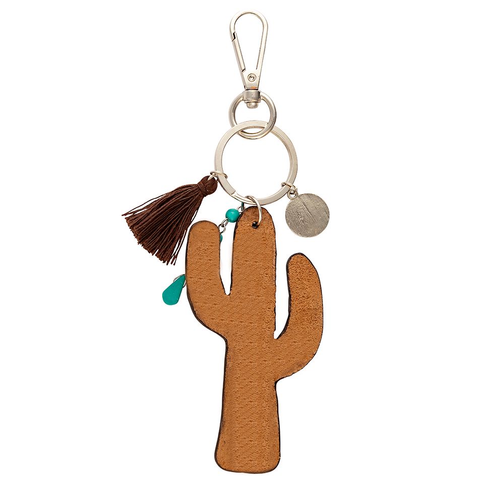 Leather Cactus keychain