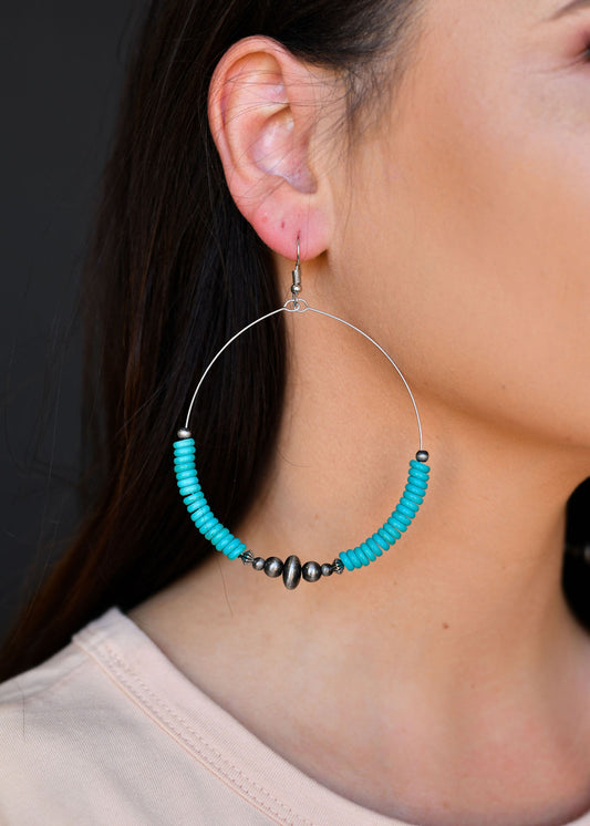 Large Turquoise Hoops