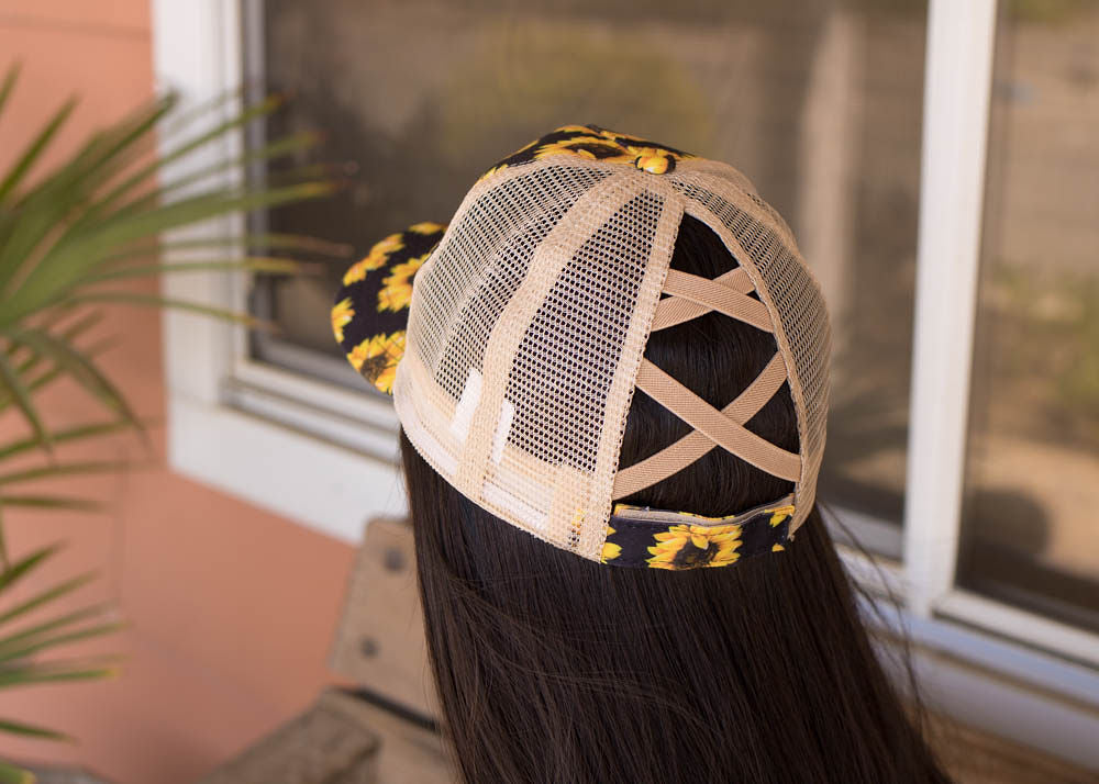 Sunflower high pony hat