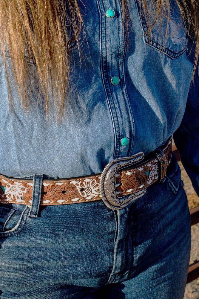 Pierced Floral Belt