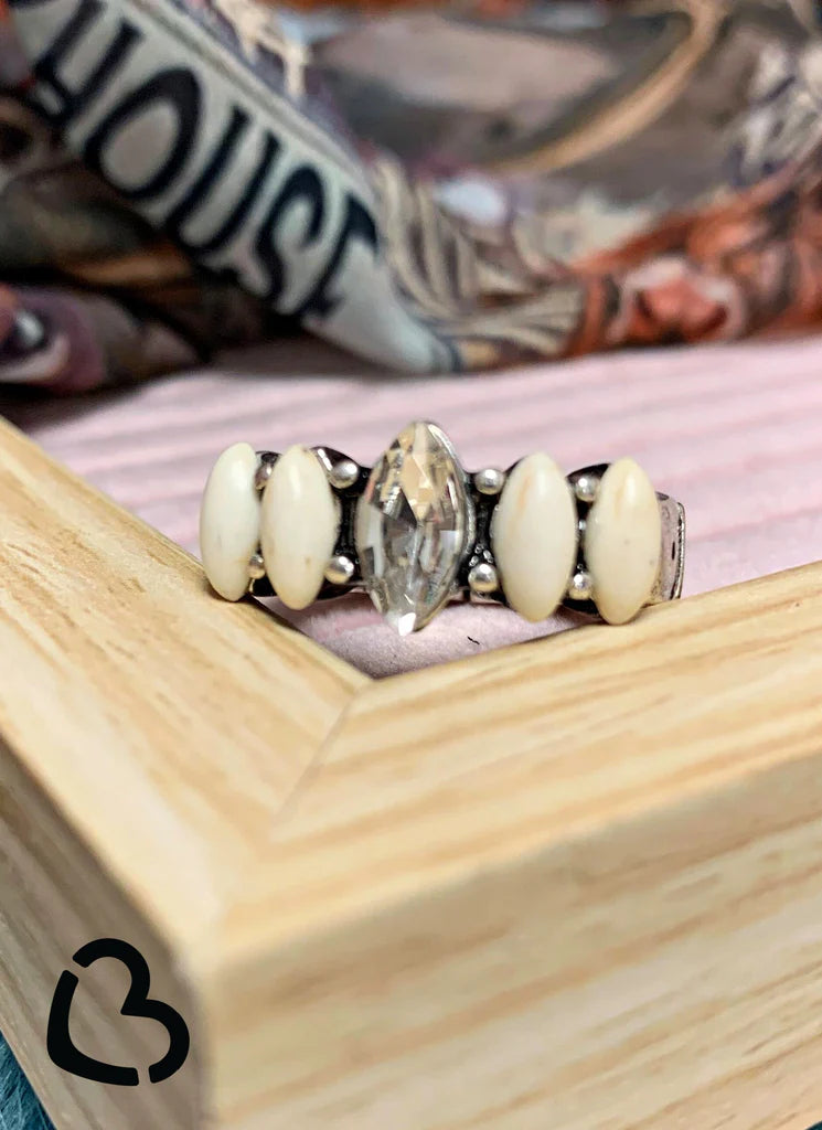 Atta girl white buffalo stretch ring