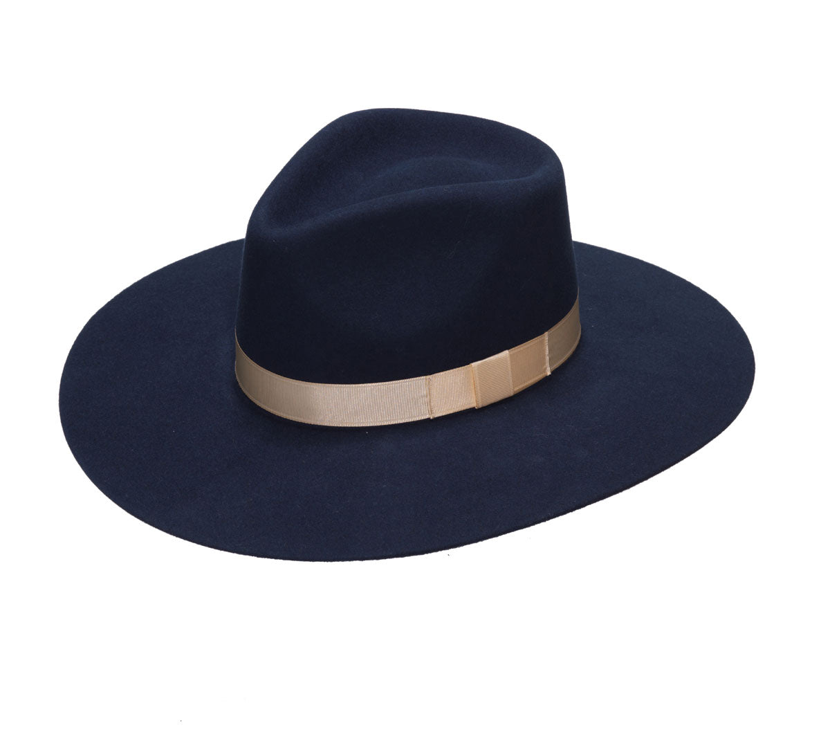 Pinch Front Felt Hat-Navy