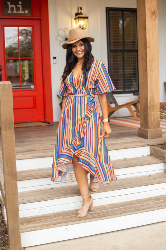 Caribbean babe wrap dress