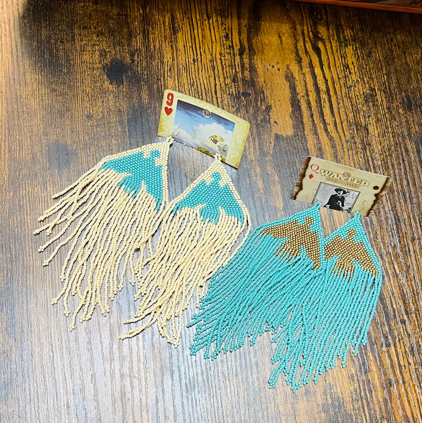 Beaded thunderbird earrings