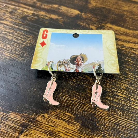 Cowgirl Boot earrings Peach