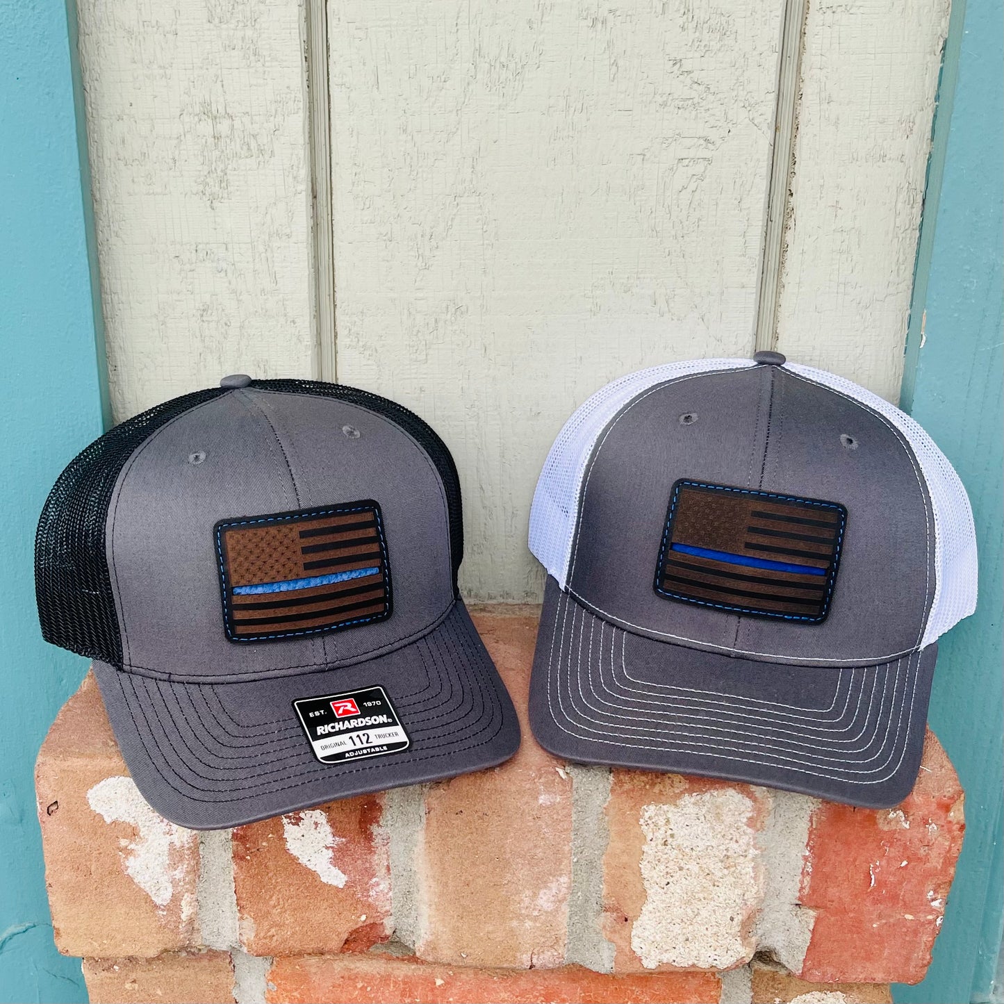 Blue line patch hat