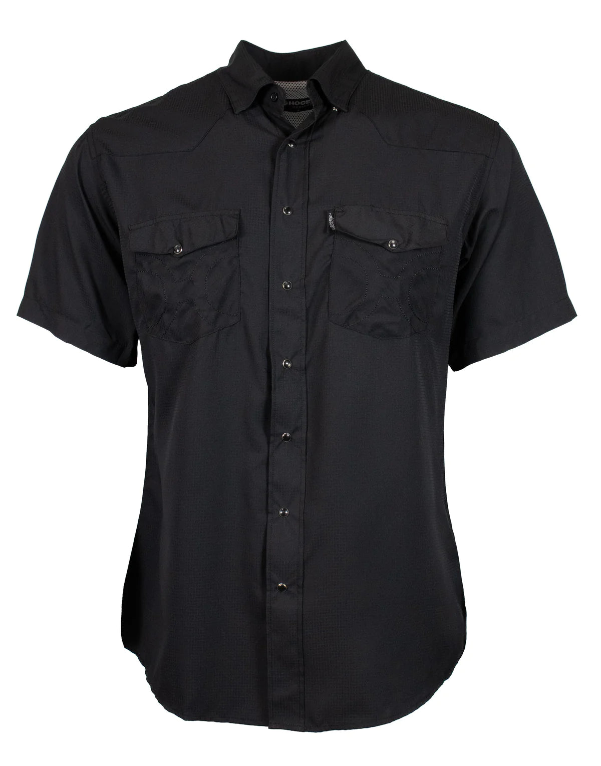 Sol black short sleeve pearl snap