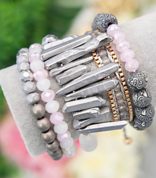 Pretty in pink bracelet set