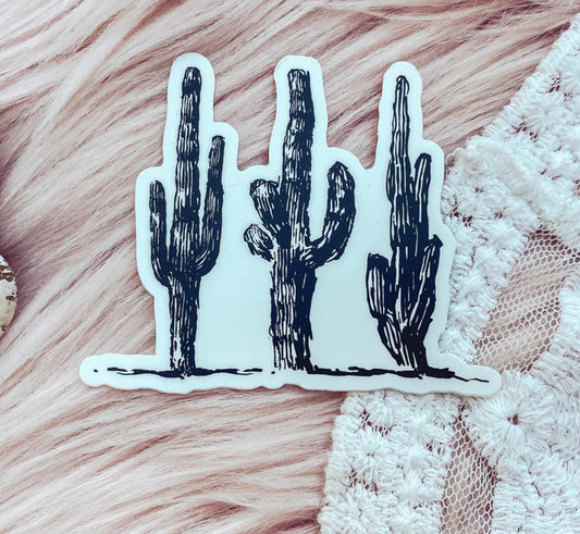 Tres Amigos cactus sticker