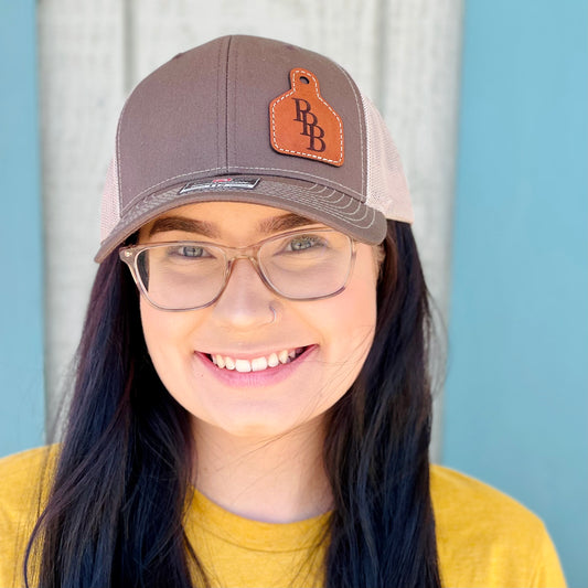 Cow tag patch hat - Brown