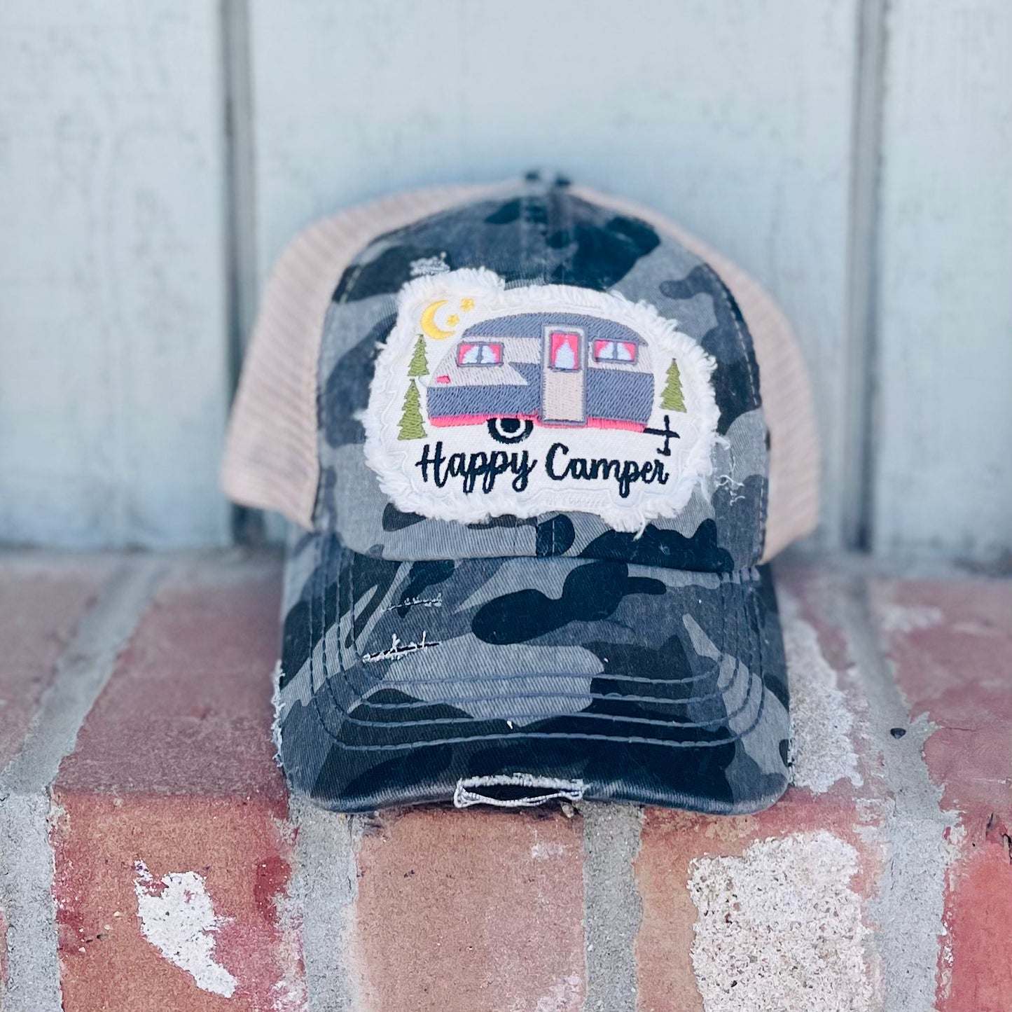 Happy Camper cross back hat