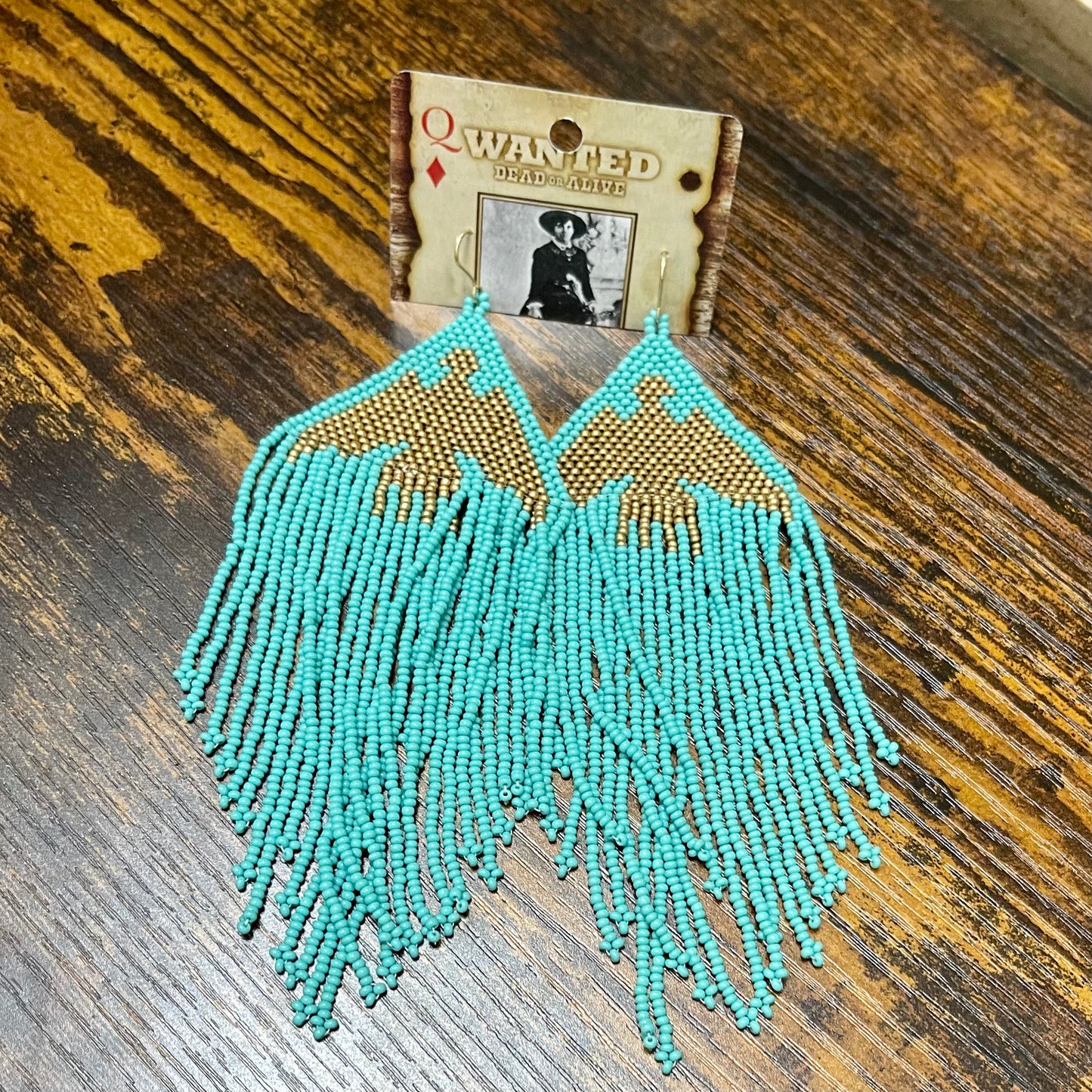 Beaded thunderbird earrings