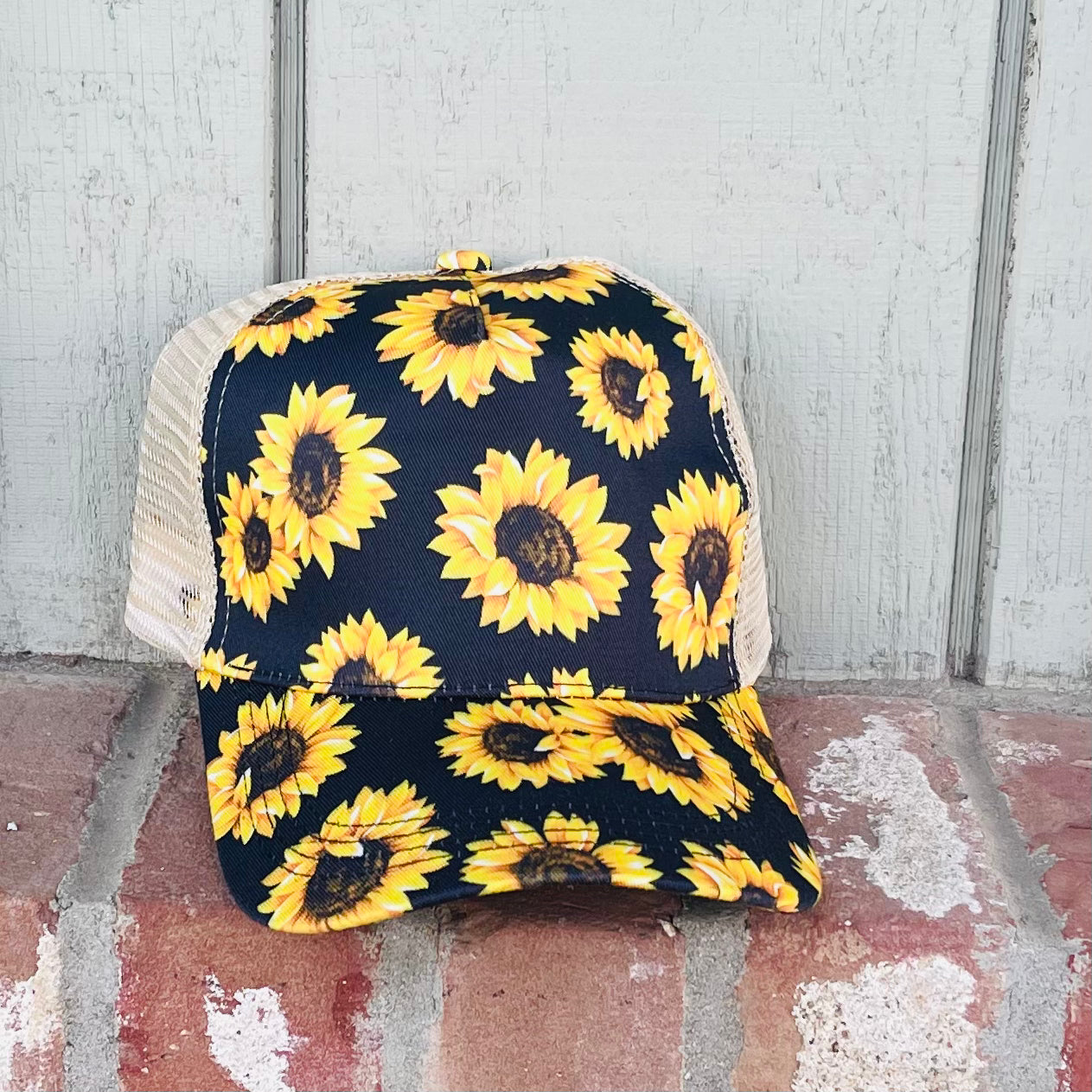 Sunflower high pony hat