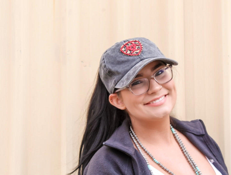 Ariat Leopard high pony hat