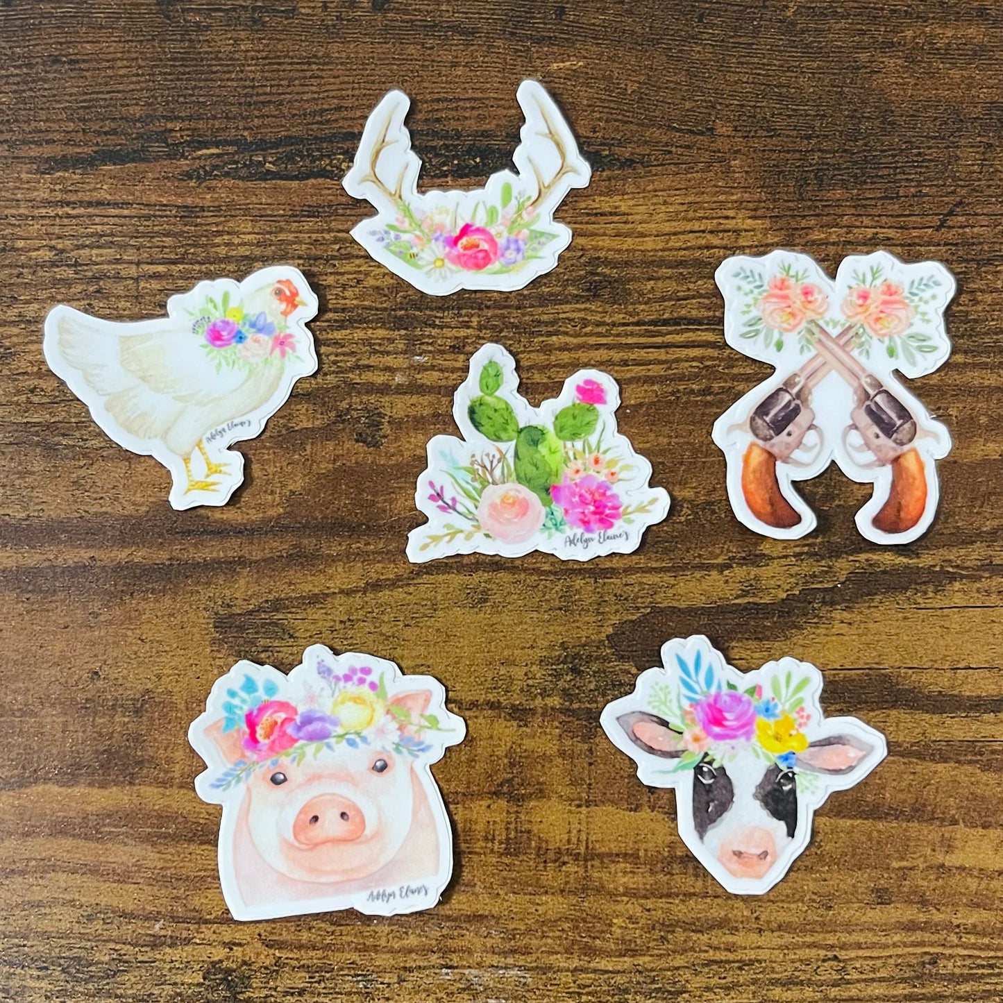 Mini floral chicken sticker