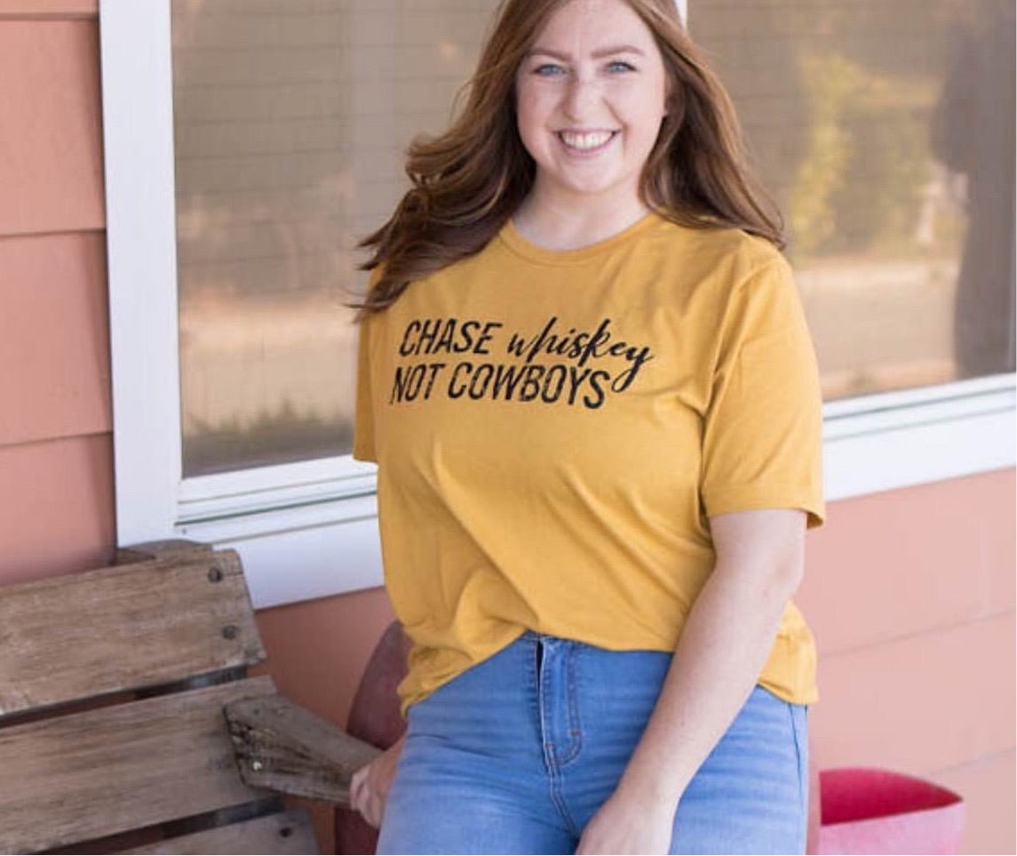 Chase Whiskey Not Cowboys tee