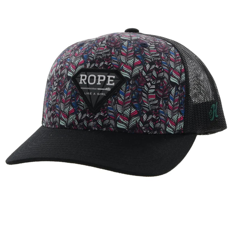 Rope like a girl feather hooey hat